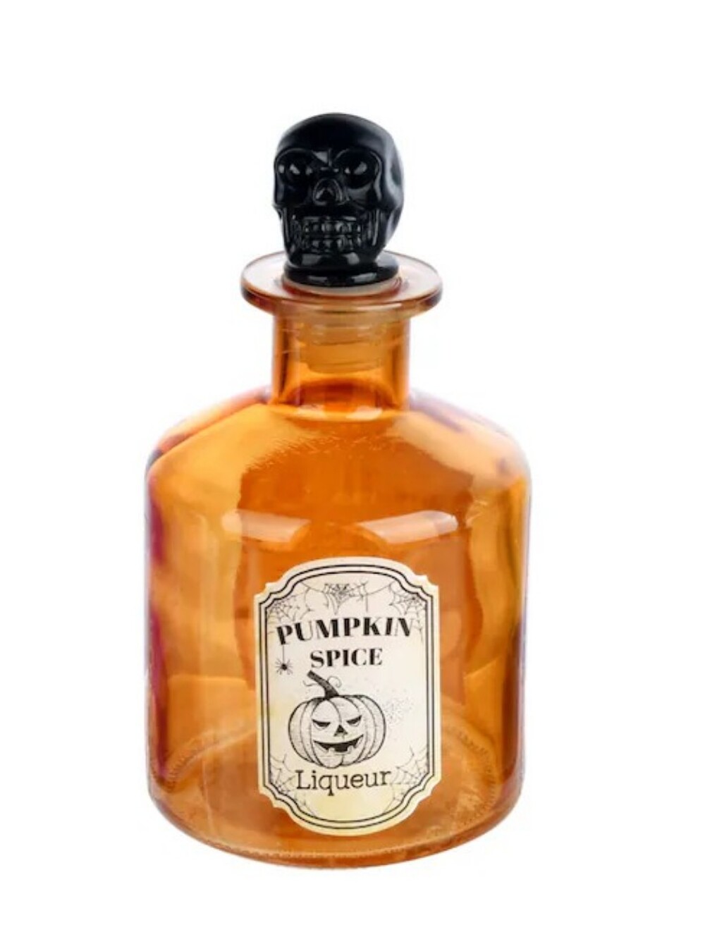 Halloween Bottle Glass Decor With Skull Top- Choose 1 NWOT - Picture 2 of 5